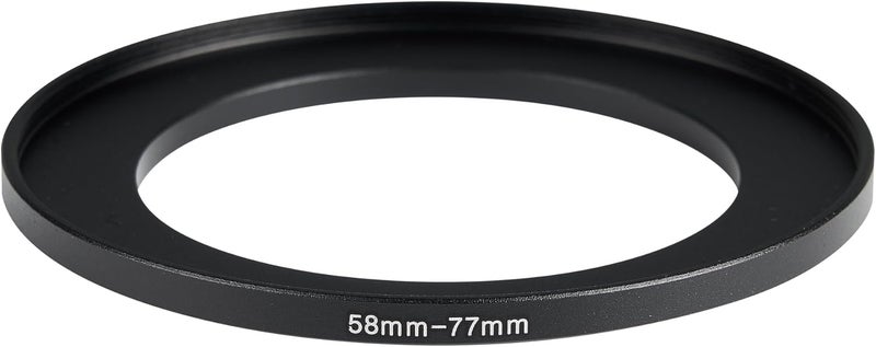 JOYTOLIN 58-77mm Metal Step-Up/Down Ring Adapter Compatible with Mirrorless Cameras DSLR Lens, UV CPL ND Filter Thread Converter, Black - Image 2